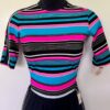 GK ICE SKATE LADIES SMALL SS NYLON/STRETCH CROP STRIPE TN TOP BLACK PANT SET S - Image 3