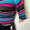 GK ICE SKATE LADIES SMALL SS NYLON/STRETCH CROP STRIPE TN TOP BLACK PANT SET S - Image 5
