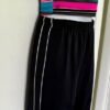 GK ICE SKATE LADIES SMALL SS NYLON/STRETCH CROP STRIPE TN TOP BLACK PANT SET S - Image 6
