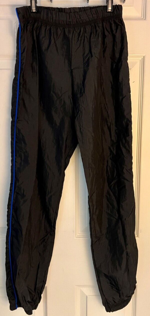 GK WARM UP ADULT X-SMALL BLACK CRINKLE SUPPLEX NYLON GYM CHEER ATHLETIC PANTS XS - Image 3