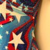 GK LEOTARD ADULT LARGE PATRIOTIC FOIL STAR PRINT RACERBACK GYMNASTICS DANCE AL u - Image 6
