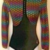 GK ELITE LADIES LONG SLEEVE FOIL FLORAL PRINT VELVET GYM LEO AXS