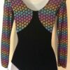 GK ELITE LADIES LONG SLEEVE FOIL FLORAL PRINT VELVET GYM LEO AXS - Image 2