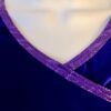 GK PURPLE VELVET LADIES MEDIUM 3/4 SLV FOIL TRIM SKATE DANCE CASUAL CROP TOP M - Image 2