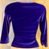GK PURPLE VELVET LADIES MEDIUM 3/4 SLV FOIL TRIM SKATE DANCE CASUAL CROP TOP M - Image 5