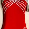 GK TANK ADULT MEDIUM RED SUPERSTAR N/S WHITE FOIL GYMNASTIC DANCE LEOTARD Sz AM