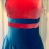 GK SLVLS ICE FIGURE SKATE ADULT SMALL CORAL OCEAN VELVET DBL STRAP DRESS AS NWT