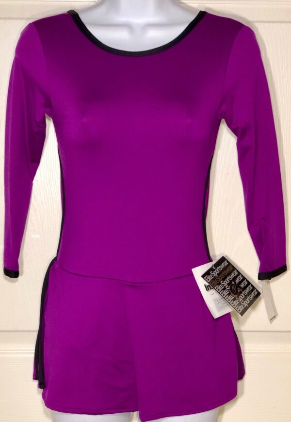 GK ELITE LADIES MICROFIBER LONG SLEEVE GRAPE ICE SKATE DRESS AS