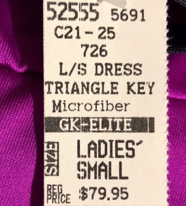 GK ELITE LADIES MICROFIBER LONG SLEEVE GRAPE ICE SKATE DRESS AS - Image 7