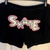 GK GLITZY "SKATE" GRAPHIC LADIES SMALL BLACK COTTON DRAWSTRING SHORTS SZ S NWT!