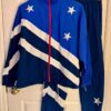 GK WARM UP ADULT SMALL SUPPLEX FOIL BLUE WHITE STARS STRIPES 2PC JACKET PANTS S - Image 2