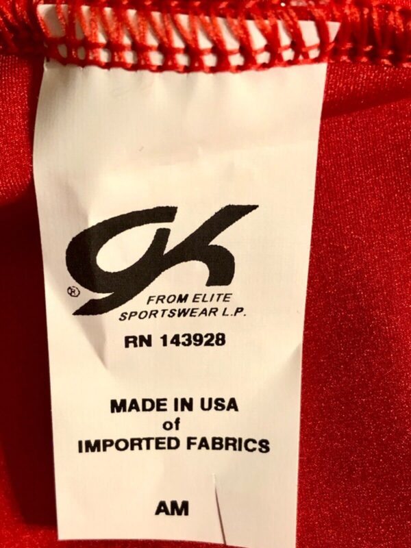 GK TANK ADULT MEDIUM RED SUPERSTAR N/S WHITE FOIL GYMNASTIC DANCE LEOTARD Sz AM - Image 7