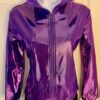 GK WARM UP JACKET ADULT SMALL PURPLE SHIMMER FOIL ZIP FRONT GYMNAS DANCE CHEER S