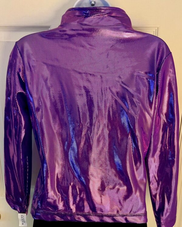 GK WARM UP JACKET ADULT SMALL PURPLE SHIMMER FOIL ZIP FRONT GYMNAS DANCE CHEER S - Image 4