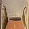 GK ICE SKATE WHITE SPARKLE FOIL LADIES SMALL LgSLV TURTLENCK ZIP CROP TOP  Sz AS - Image 2