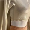 GK ICE SKATE WHITE SPARKLE FOIL LADIES SMALL LgSLV TURTLENCK ZIP CROP TOP  Sz AS - Image 5