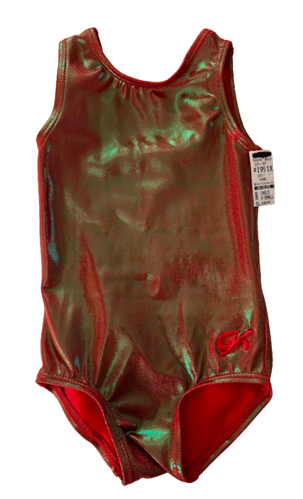 GK FESTIVE CINNAMINT FOIL CHILD X-SMALL GYMNASTICS DANCE TANK LEOTARD SZ XS NWT! - Image 8