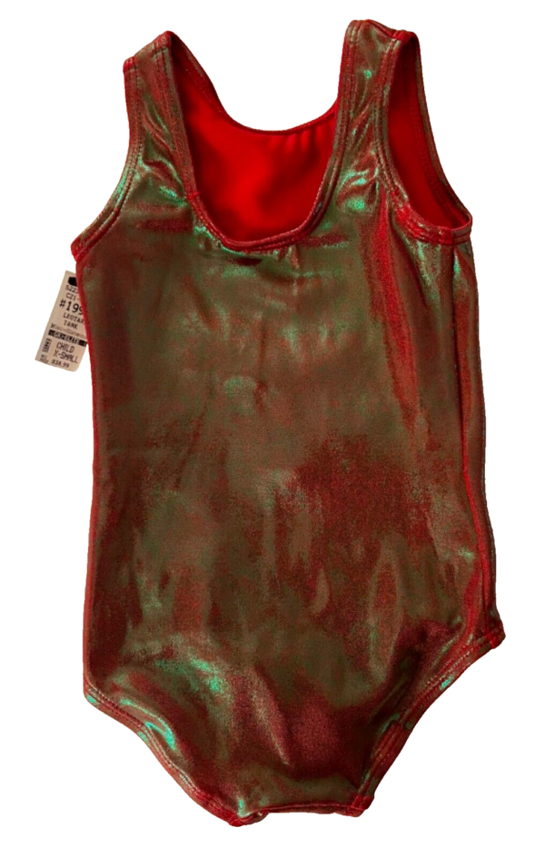 GK FESTIVE CINNAMINT FOIL CHILD X-SMALL GYMNASTICS DANCE TANK LEOTARD SZ XS NWT! - Image 9