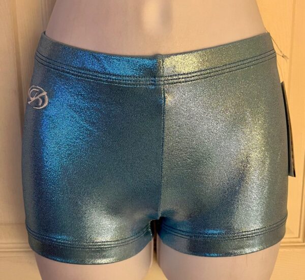 CHEER GK ADULT PETITE X-SMALL BLUE MYSTIQUE WORKOUT GYMNASTICS DANCE SHORTS PXS - Image 2