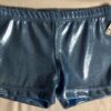 GK COLUMBIA BLUE MYSTIQUE ADULT SMALL LOW RISE NYLON/SPANDEX CHEER SHORTS Sz AS