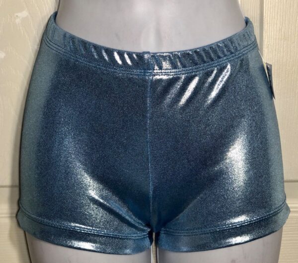 GK COLUMBIA BLUE MYSTIQUE ADULT SMALL LOW RISE NYLON/SPANDEX CHEER SHORTS Sz AS - Image 2