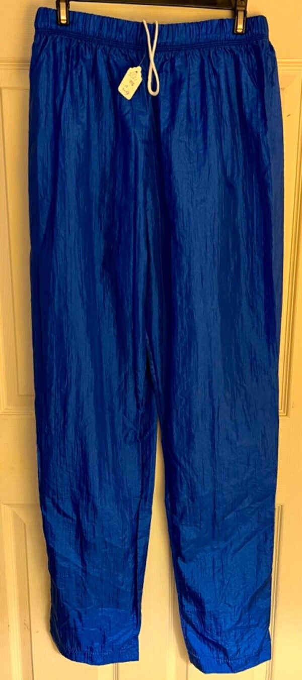 GK WARM UP ADULT XX-LARGE BLUE CRINKLE NYLON GYMNAST CHEER ATHLETIC PANTS SZ 2XL - Image 2