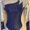 GK LgSLV LADIES SMALL SILVER METALLIC BLUE SPOTLIGHT GYMNAST DANCE LEOTARD Sz AS