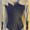 GK LgSLV LADIES SMALL SILVER METALLIC BLUE SPOTLIGHT GYMNAST DANCE LEOTARD Sz AS - Image 6