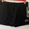 GK CHEER MICRO MINI WORKOUT SHORTS ADULT SMALL BLACK NYLON/SPANDEX JA Sz AS NWT!