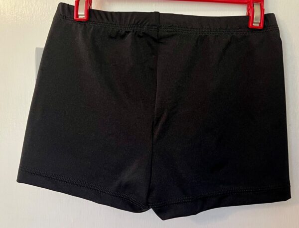 GK CHEER MICRO MINI WORKOUT SHORTS ADULT SMALL BLACK NYLON/SPANDEX JA Sz AS NWT! - Image 2