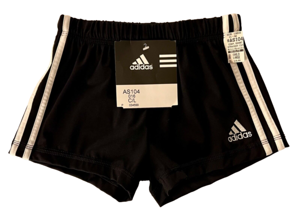 ADIDAS GK CHILD LARGE BLACK GYMNASTIC RUNNING COMPETITION PERFORMANCE SHORTS L