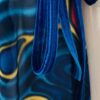 GK DANCE WRAP SKIRT ADULT SMALL ABSTRACT WAVE PATTERN BLUE VELVET TIE AS NWT! - Image 2