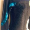 GK LgSLV LADIES SMALL NAVY SILVER BEADS FOIL RIBBON GYMNAST DANCE LEOTARD Sz AS - Image 3