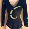 GK LgSLV LADIES SMALL NAVY SILVER BEADS FOIL RIBBON GYMNAST DANCE LEOTARD Sz AS - Image 6