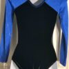 GK LgSLV ADULT SMALL BLACK VELVET BLUE RAINDROPS GYMNASTIC DANCE LEOTARD AS NWT! - Image 5