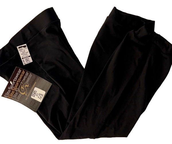 GK ELITE DANCE JAZZ GIRLS SMALL BLACK MICROFIBER CUFFED CAPRI PANTS SZ CS NWT!