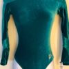 GK LONG SLEEVE LADIES SMALL EMERALD FOIL CYPRESS VELVET DANCE LEOTARD AS