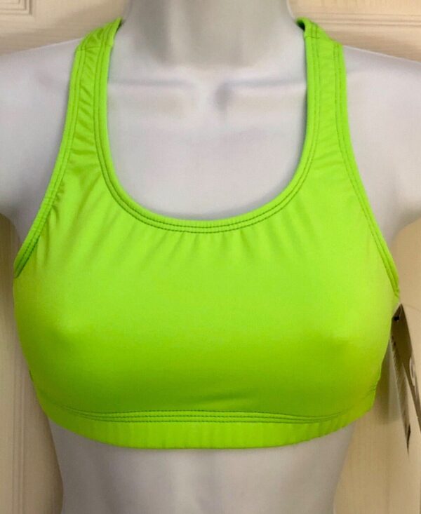 GK ELITE CHEER CROP TOP ADULT SMALL PERFORMANCE NEON GREEN DRYTECH POLY/SPANDEX