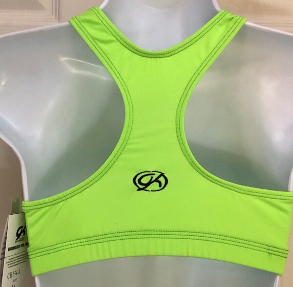 GK ELITE CHEER CROP TOP ADULT SMALL PERFORMANCE NEON GREEN DRYTECH POLY/SPANDEX - Image 2