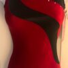 GK RED VELVET ADULT X-SMALL ASYM BLACK MYSTIQUE JA GYMNAST TANK LEOTARD Sz AXS