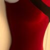 GK RED VELVET ADULT X-SMALL ASYM BLACK MYSTIQUE JA GYMNAST TANK LEOTARD Sz AXS - Image 3