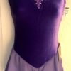 GK ICE FIGURE SKATE PURPLE VELVET ADULT SMALL SLVLS MESH YOKE FOIL JA DRESS AS