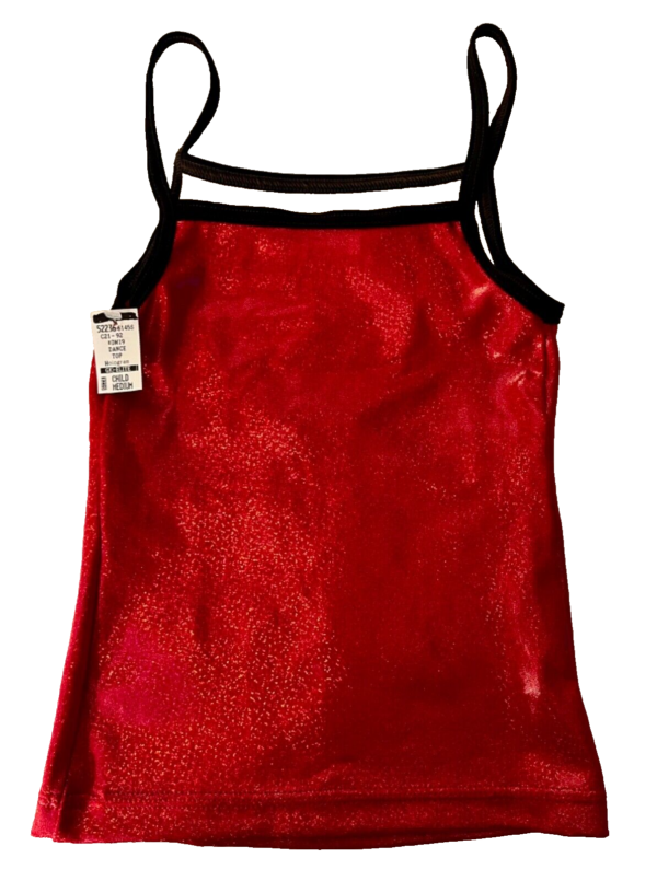 GK DANCE JAZZ CHILD MEDIUM RED MYSTIQUE NAVY FOIL STRAPS CAMI NYLON/SPAND TOP M - Image 8