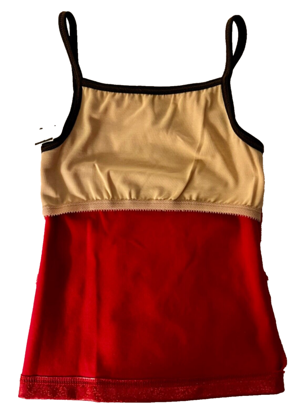 GK DANCE JAZZ CHILD MEDIUM RED MYSTIQUE NAVY FOIL STRAPS CAMI NYLON/SPAND TOP M - Image 9