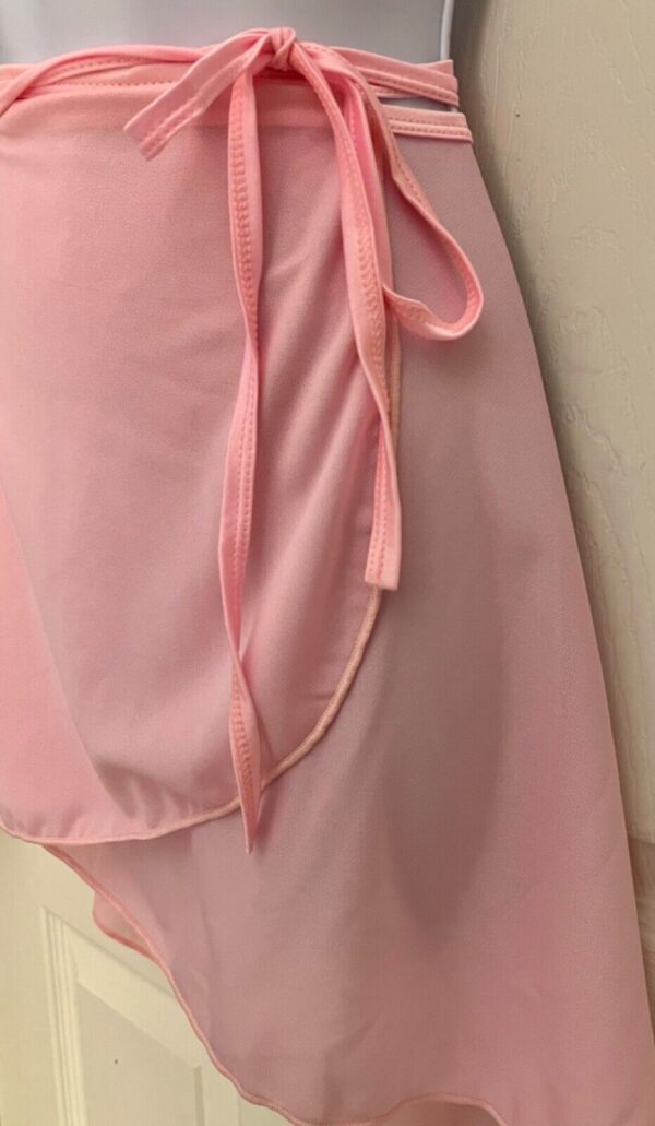 LEOâ€™S GK DANCE BALLET CLASSIC CREPE WRAP SKIRT TIE LADIES ONE SIZE PINK Sz OS - Image 3