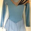 GK ICE FIGURE SKATE ADULT X-SMALL LgS BLUE VELVET MESH YOKE JA FOIL DRESS AXS - Image 3