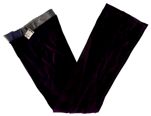 GK DANCE JAZZ LADIES SMALL PURPLE VELVET ANTIQUE SILVER WAISTBAND PANTS SZ S