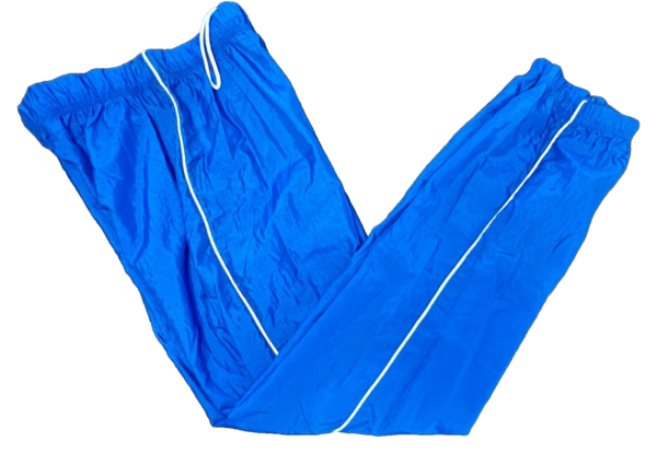 GK WARM UP ADULT X-SMALL BLUE CRINKLE SUPPLEX NYLON GYM CHEER ATHLETIC PANTS XS