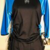 GK ELITE LADIES SMALL 3/4SLV 2PC ICE FIGURE SKATE SET BLUE VELVET BLACK N/S AS