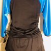 GK ELITE LADIES SMALL 3/4SLV 2PC ICE FIGURE SKATE SET BLUE VELVET BLACK N/S AS - Image 3